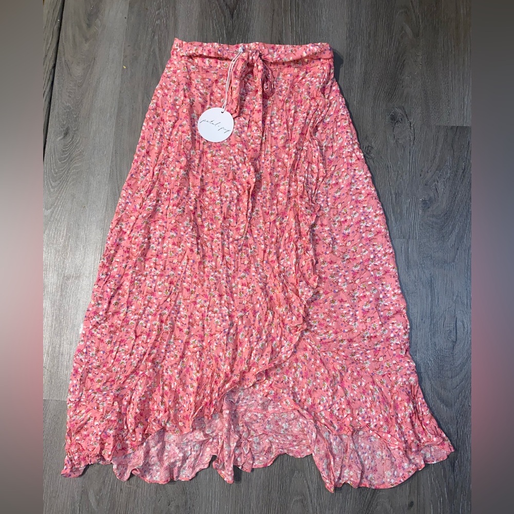 Petal & Pup Pink Floral High-Low Skirt